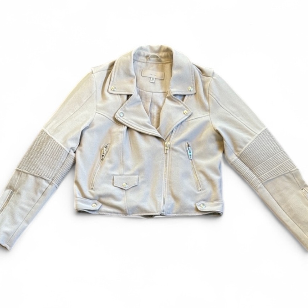 BLANK NYC Motorcycle Jacket Women's M Beige Moto Biker